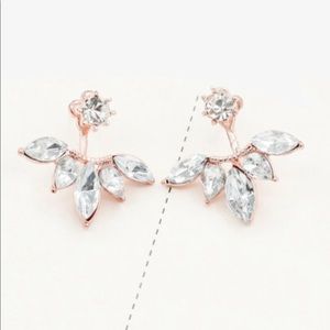 Crystal and rose gold earring jacket.